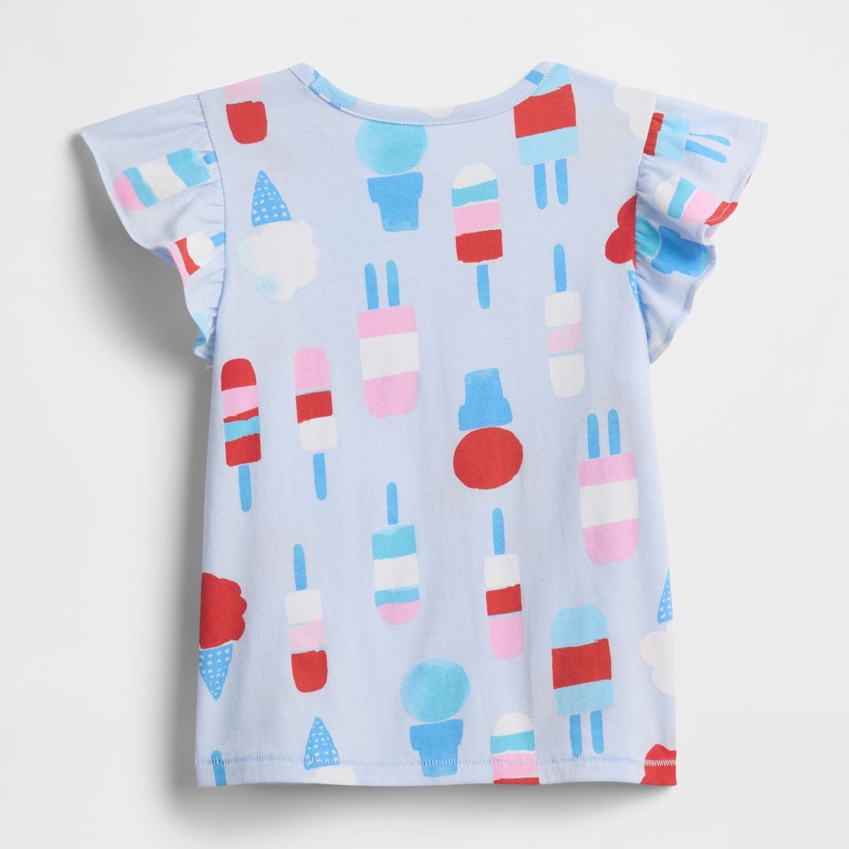 GAP - Polera Toddler Niña Print Vuelos Manga Corta Celeste Gap