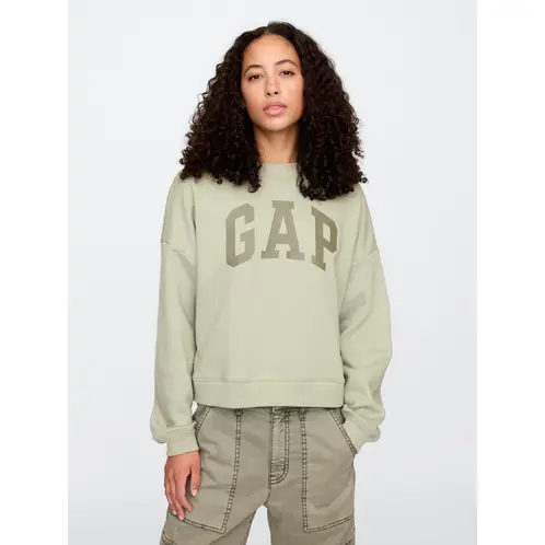 GAP - Polerón Mujer Logo Wedge Crew Sin Cierre Verde