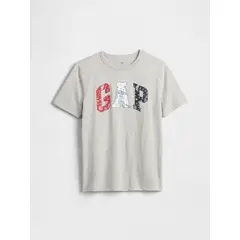 GAP - Polera Niño Logo Manga Corta Gris