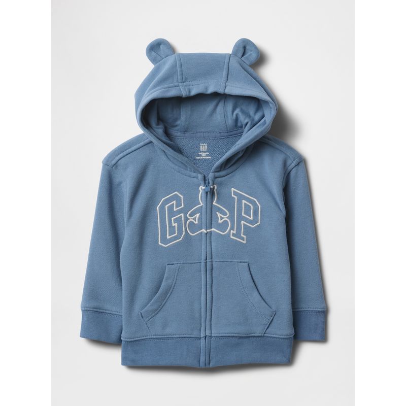 GAP - Polerón Bebe Niño Logo Bear Con Cierre Celeste Gap