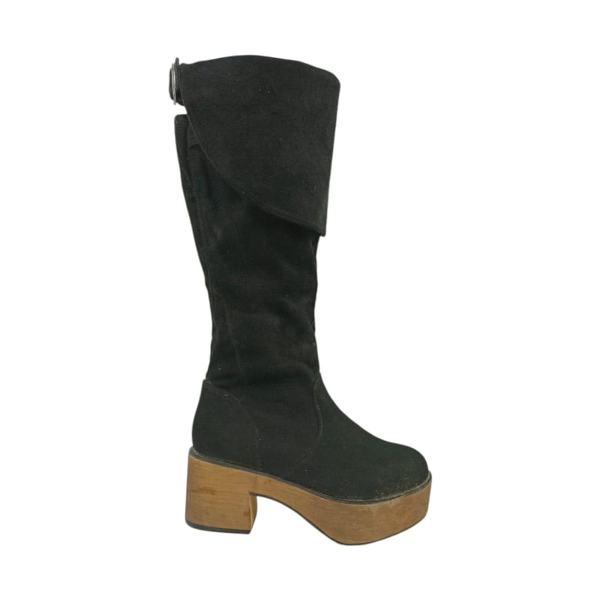 HERIEL - Bota Negra Plataforma Mujer