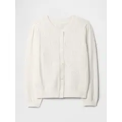 GAP - Sweater Toddler Niña Cárdigan Pointelle Blanco