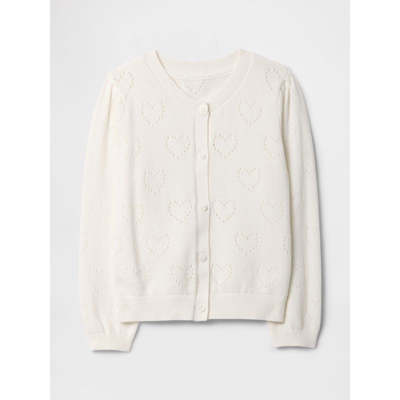 GAP - Sweater Toddler Niña Cárdigan Pointelle Blanco Gap