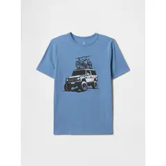 GAP - Polera Niño Van Bikes Manga Corta Azul