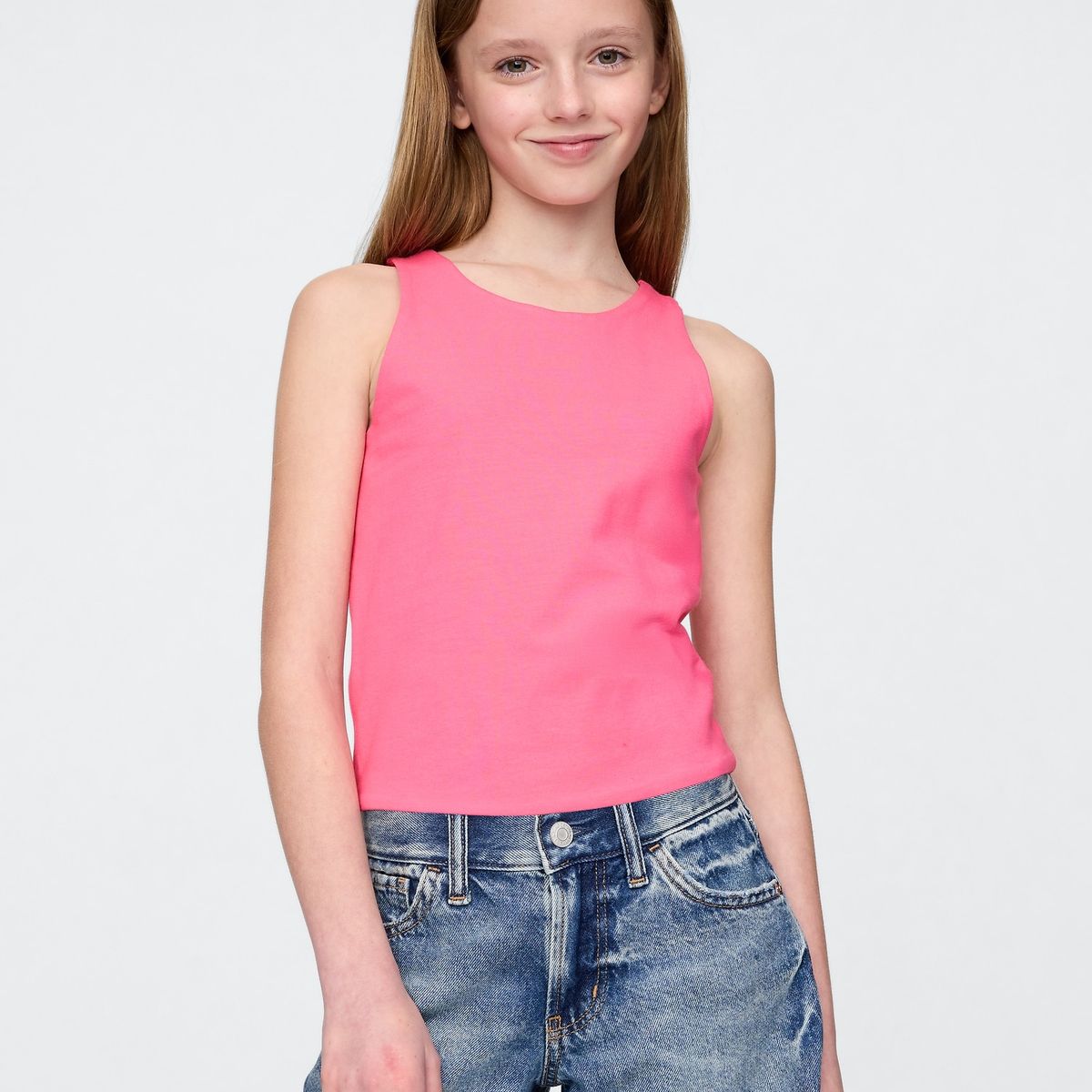 GAP - Polera Niña Shrunken Sin Manga Rosado Gap