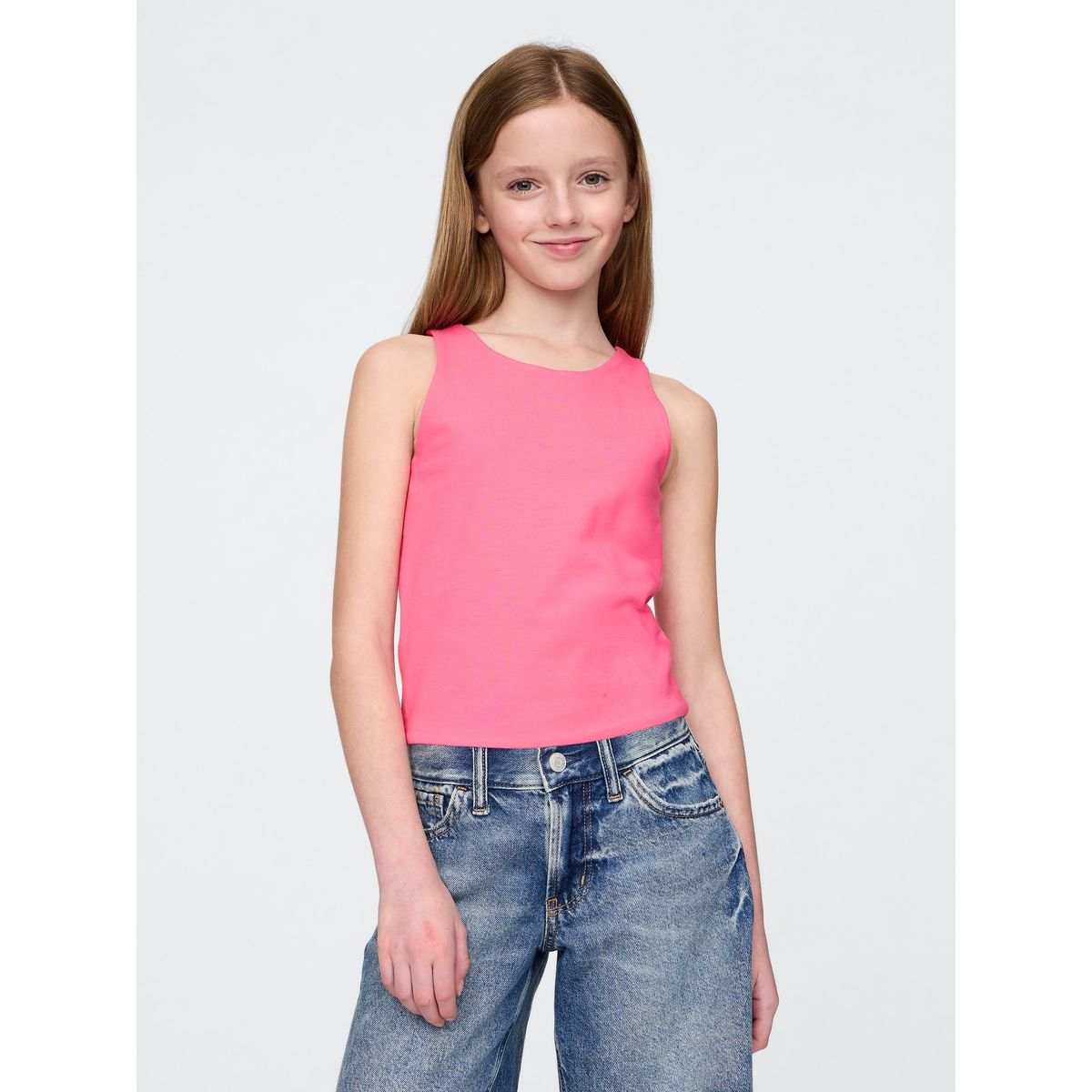 GAP - Polera Niña Shrunken Sin Manga Rosado Gap