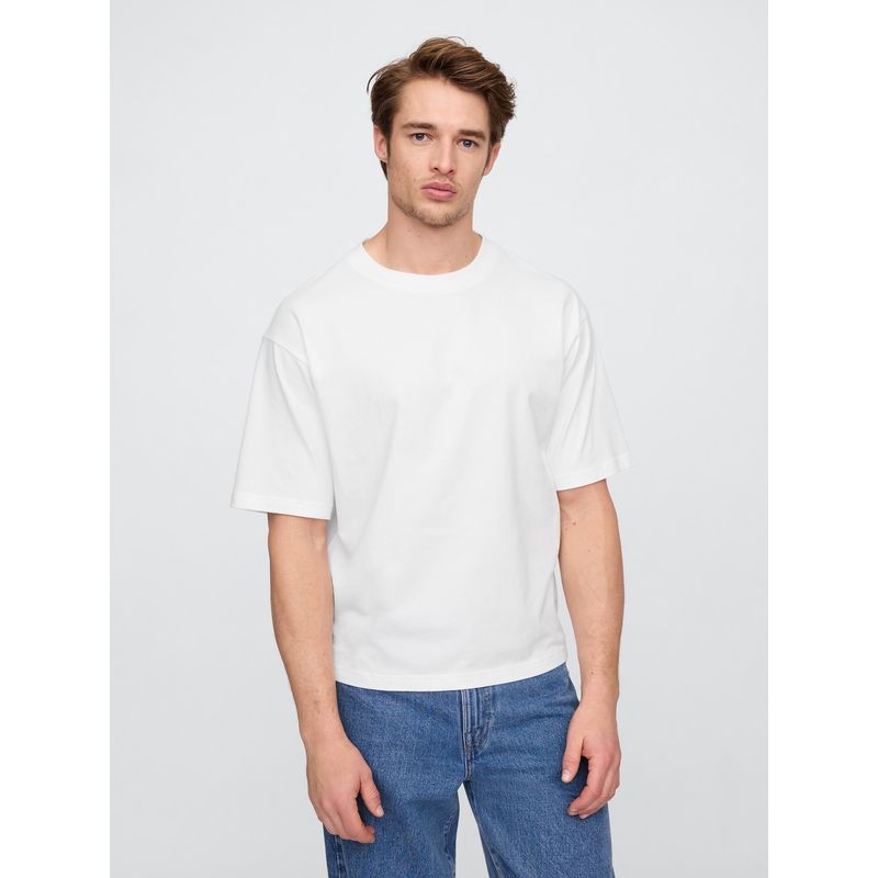 GAP - Polera Hombre Vintage Boxy Manga Corta Blanco Gap