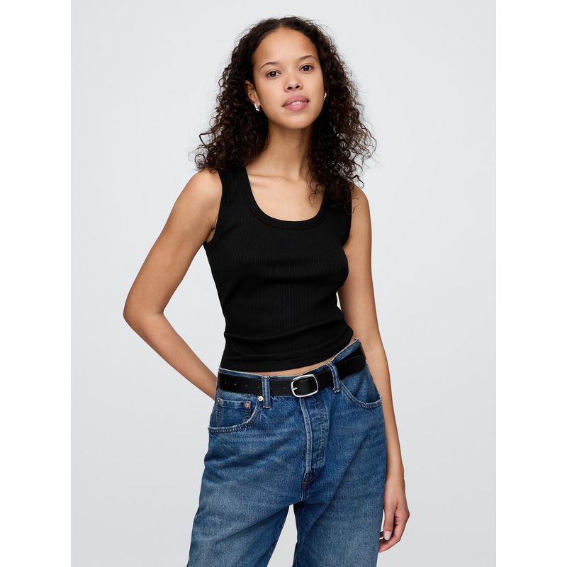 GAP - Polera Mujer Scoop Sin Manga Negro Gap