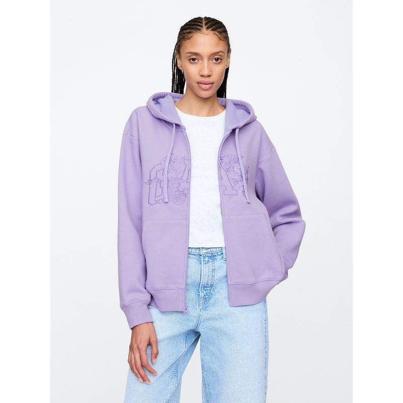 GAP - Polerón Mujer Logo Con Cierre Morado Gap