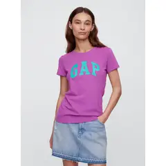 GAP - Polera Mujer Classic Logo V25 Manga Corta Morado