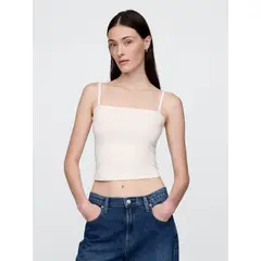 GAP - Polera Mujer Tube Top Cropped Sin Manga Blanco
