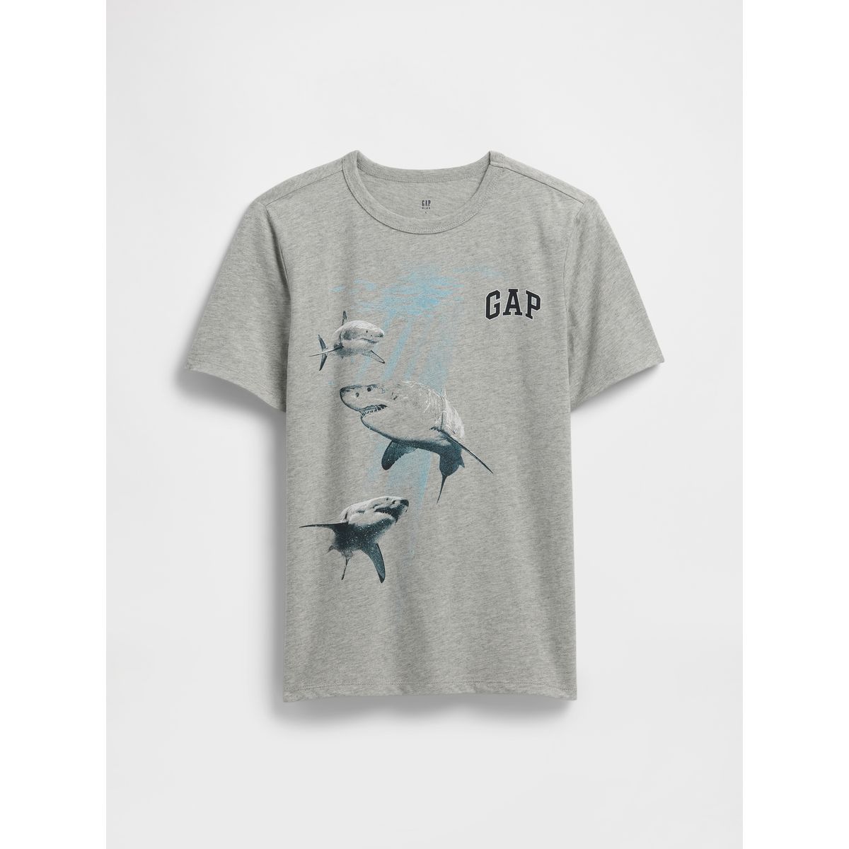 GAP - Polera Niño Sharks Manga Corta Gris Gap