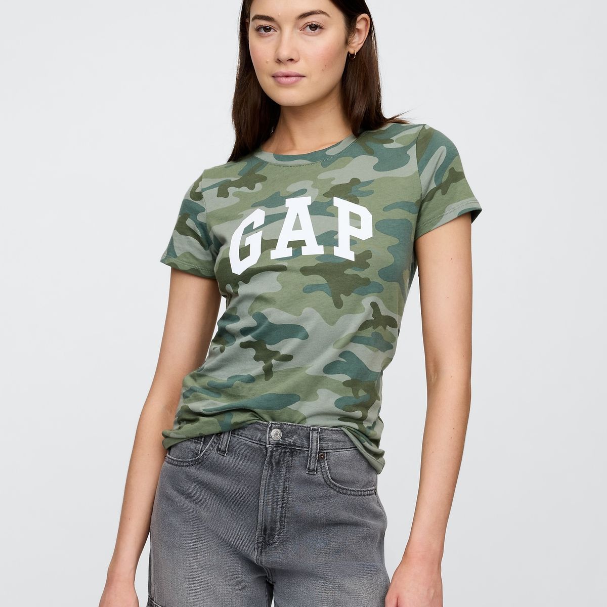 GAP - Polera Mujer Classic Manga Corta Verde Gap