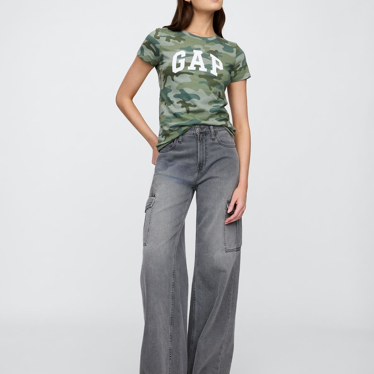 GAP - Polera Mujer Classic Manga Corta Verde Gap