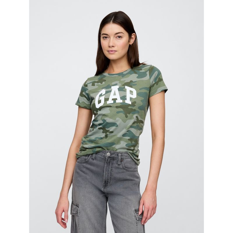 GAP - Polera Mujer Classic Manga Corta Verde Gap