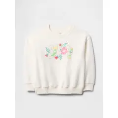 GAP - Polerón Toddler Niña Vintage Sin Cierre Blanco