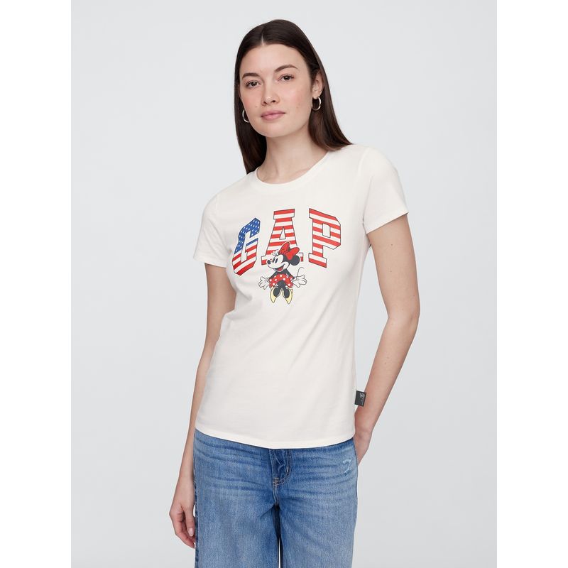 GAP - Polera Mujer Minnie USA Manga Corta Blanco Gap