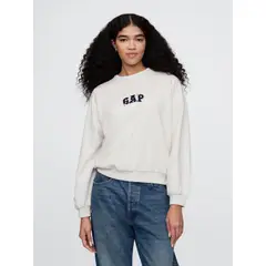 GAP - Polerón Mujer Cropped Sakura Sin Cierre Beige