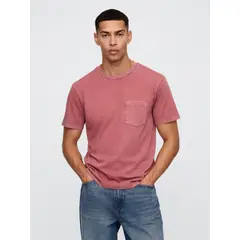 GAP - Polera Hombre Bolsillo Manga Corta Rojo