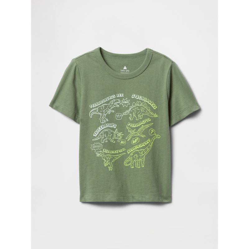 GAP - Polera Toddler Niño Dinosaur Group Manga Corta Verde Gap