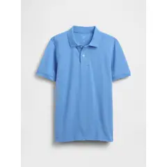 GAP - Polera Niño Piqué Logo Básica Manga Corta Azul