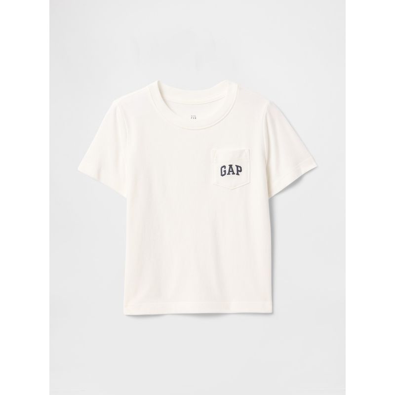 GAP - Polera Toddler Niño Logo Pocket Manga Corta Blanco Gap