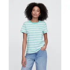 GAP - Polera Mujer Crew Stripe Manga Corta Multicolor