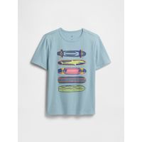 Polera Niño Logo Jurassic Manga Corta Azul