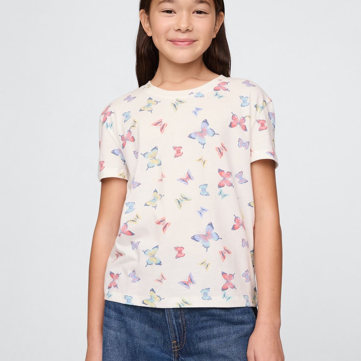 GAP - Polera Niña Gap Vintage Relaxed Manga Corta Multicolor