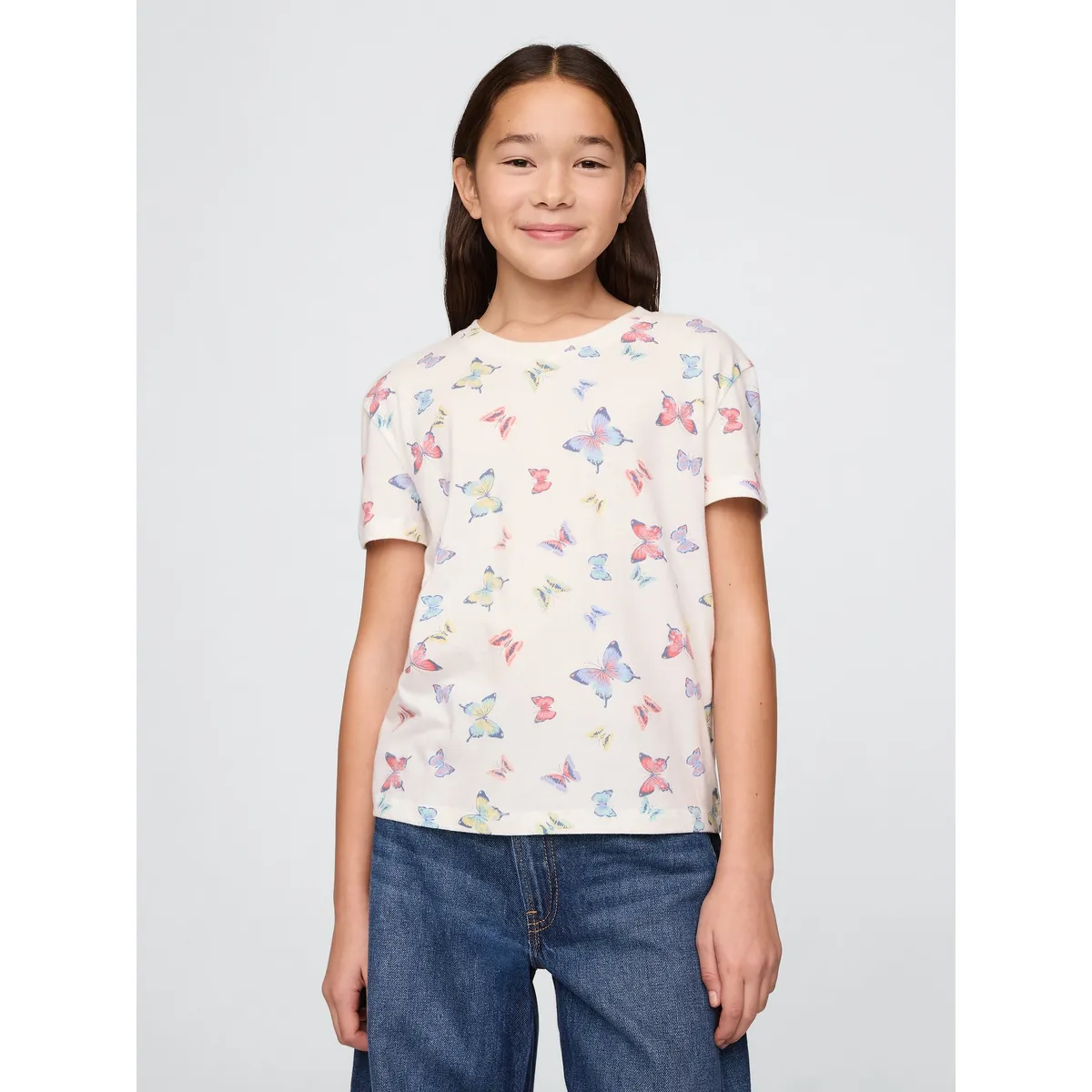 GAP - Polera Niña Gap Vintage Relaxed Manga Corta Multicolor
