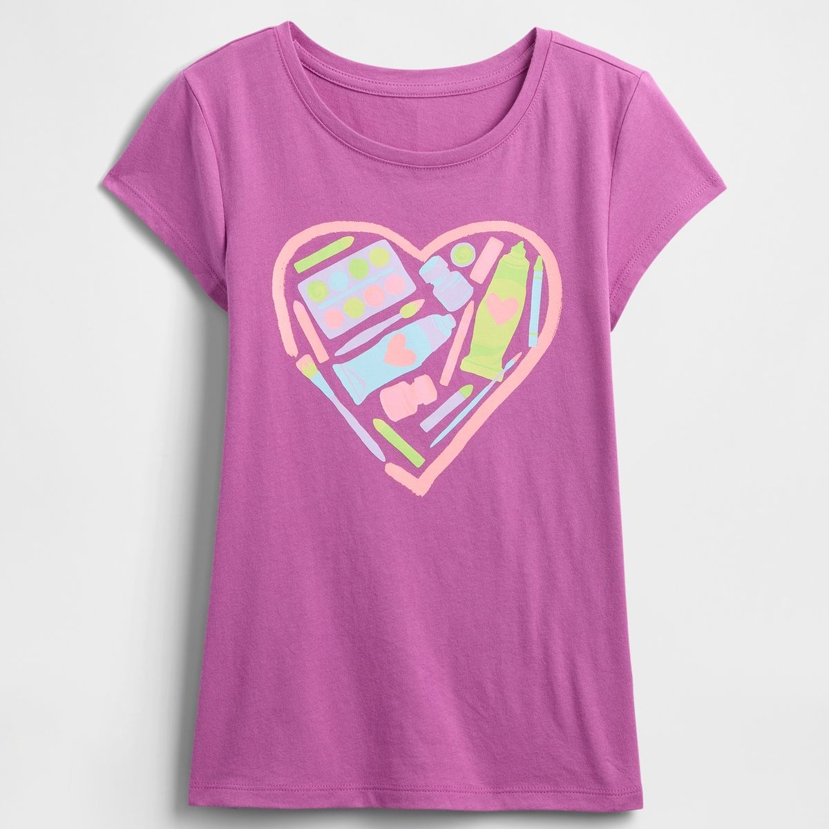 GAP - Polera Niña Gap Gráfica Manga Corta Morado