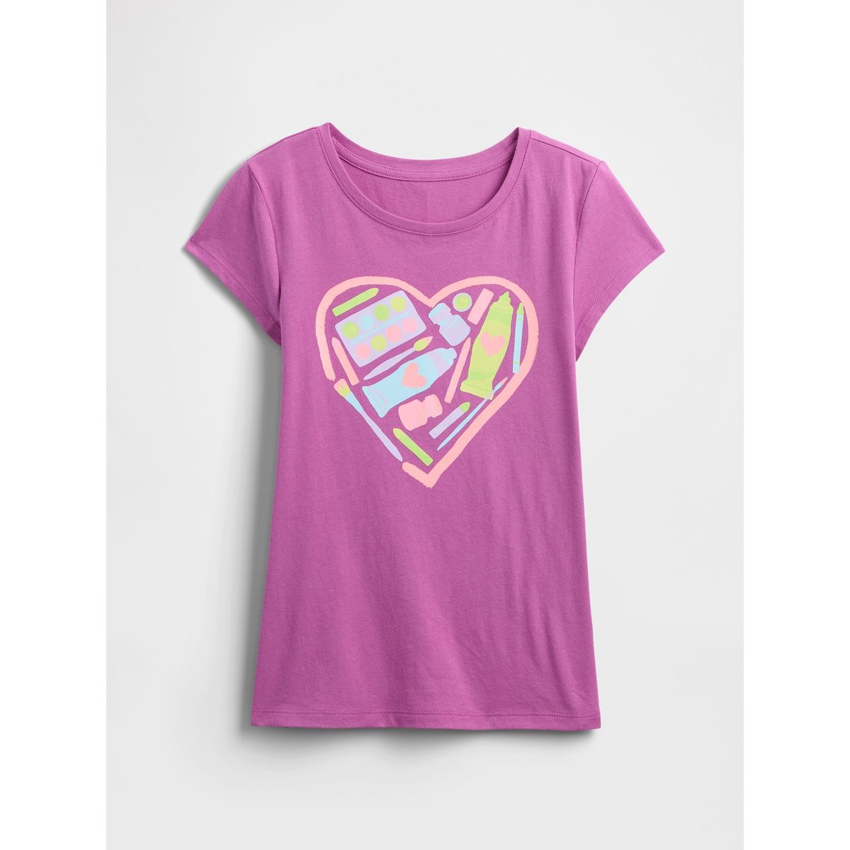 GAP - Polera Niña Gap Gráfica Manga Corta Morado