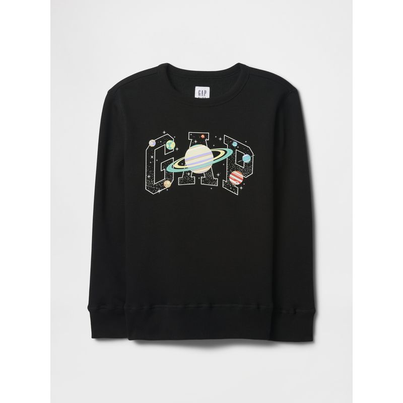 GAP - Polerón Niño Logo Crew Sin Cierre Negro Gap
