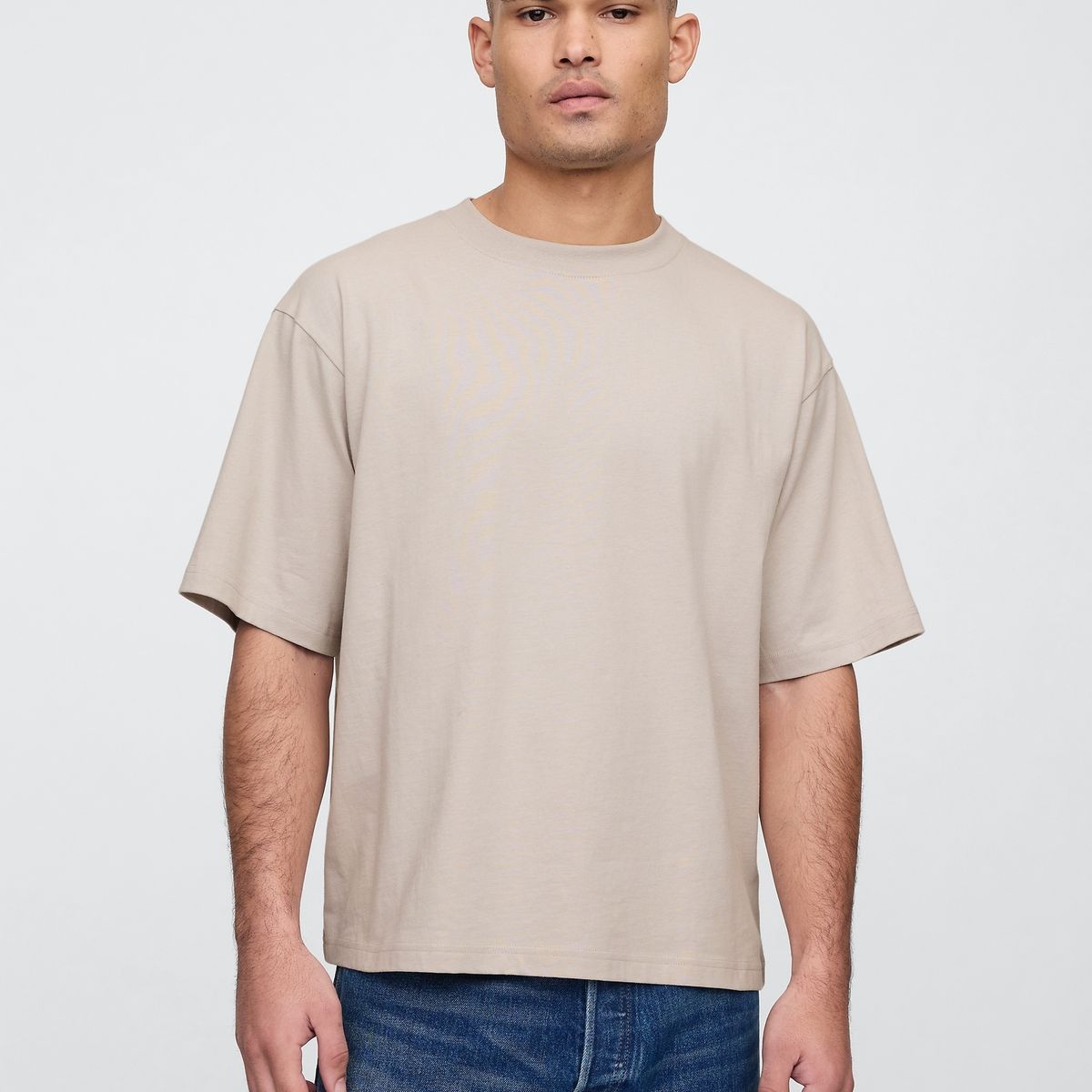 GAP - Polera Hombre Vintage Boxy Manga Corta Gris Gap