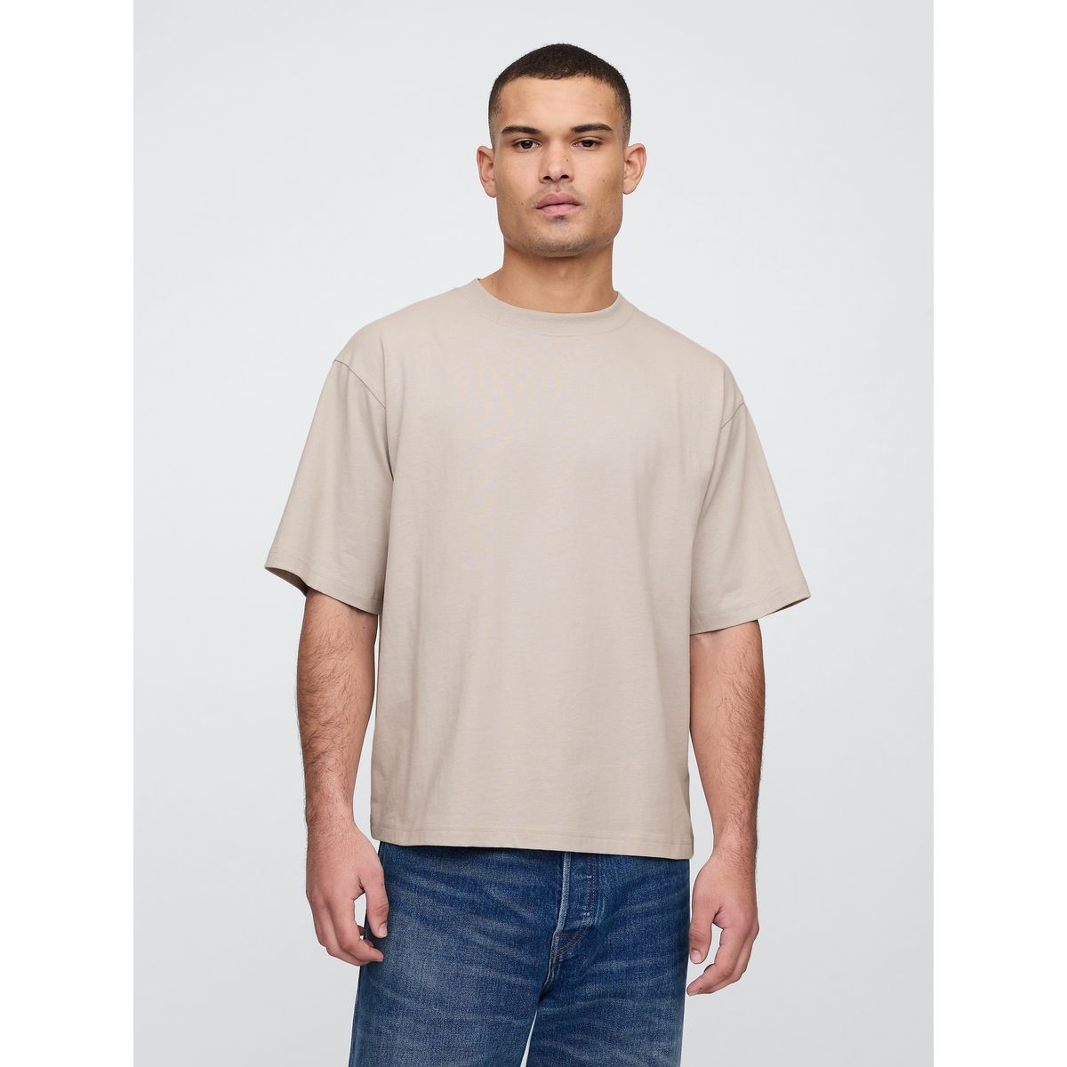 GAP - Polera Hombre Vintage Boxy Manga Corta Gris Gap
