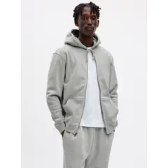 GAP - Polerón Hombre Fleece Con Cierre Gris