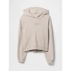 GAP - Polerón Mujer Logo Back Cropped Sin Cierre Gris