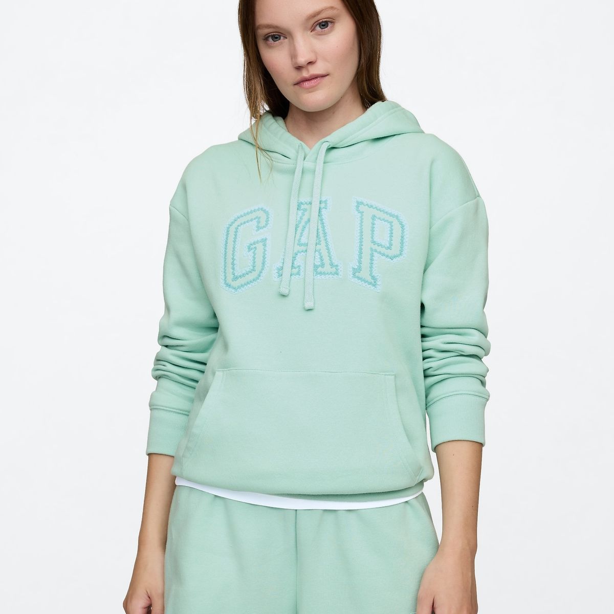 GAP - Polerón Mujer Logo Sin Cierre Verde Gap