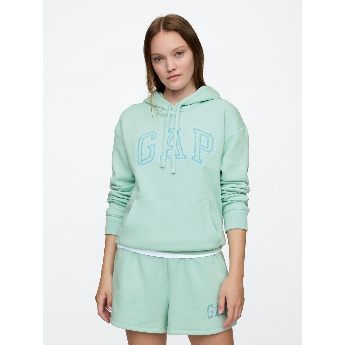 GAP - Polerón Mujer Logo Sin Cierre Verde Gap