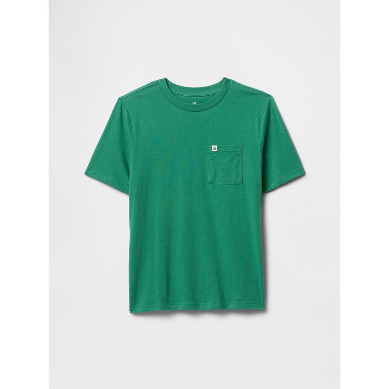 GAP - Polera Niño Pocket Original Manga Corta Verde Gap