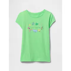 GAP - Polera Niña Lucky Me Manga Corta Verde