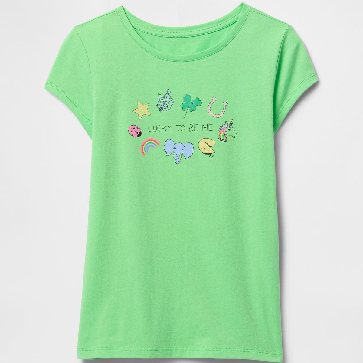 GAP - Polera Niña Gap Lucky Me Manga Corta Verde