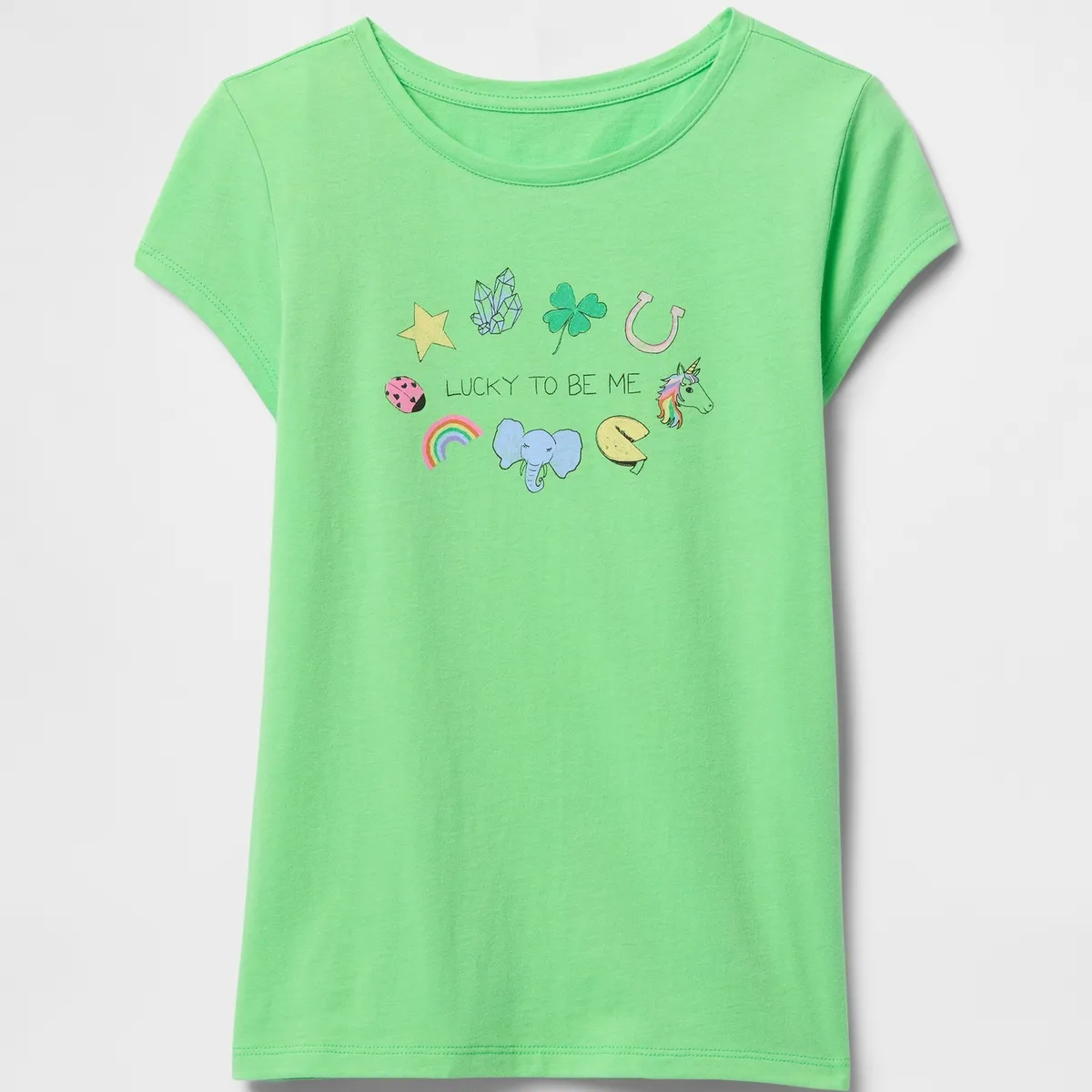 GAP - Polera Niña Gap Lucky Me Manga Corta Verde