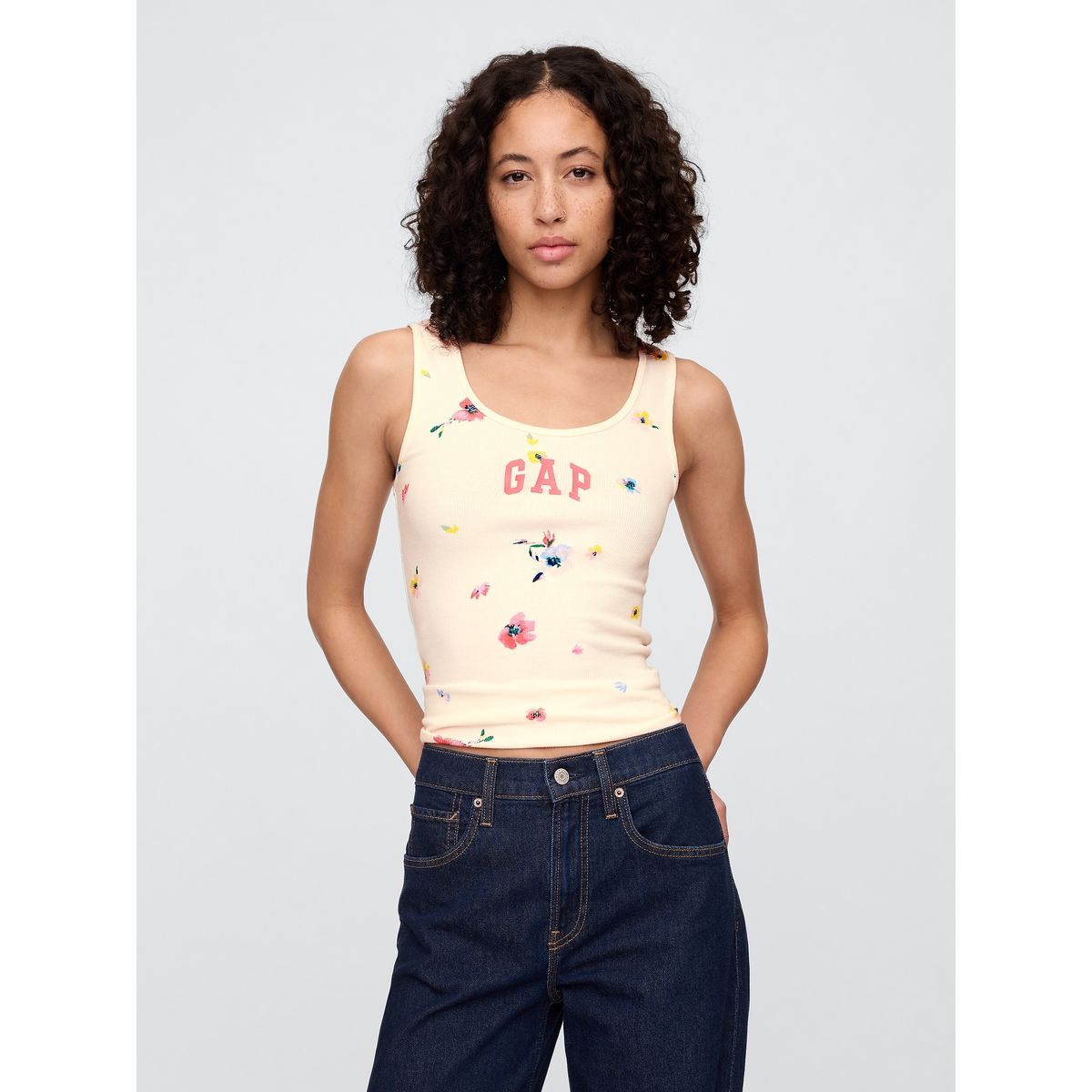 GAP - Polera Mujer Logo Rib Sin Manga Multicolor Gap