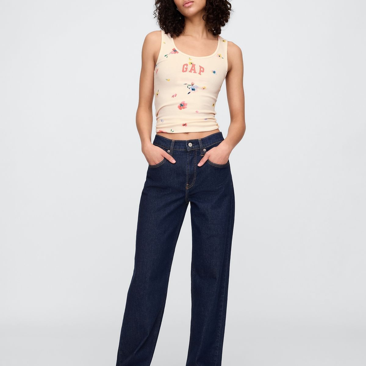 GAP - Polera Mujer Logo Rib Sin Manga Multicolor Gap