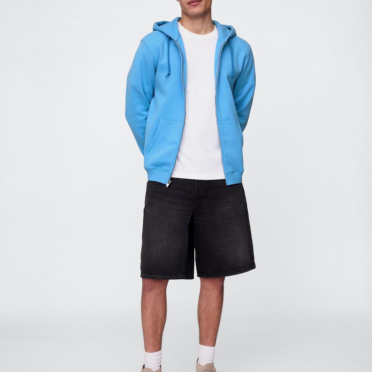 GAP - Polerón Hombre Fleece Con Cierre Azul Gap