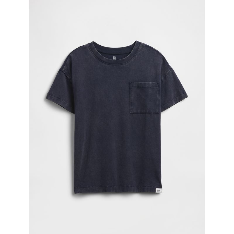 GAP - Polera Toddler Niño Pocket Dyed Manga Corta Azul Gap