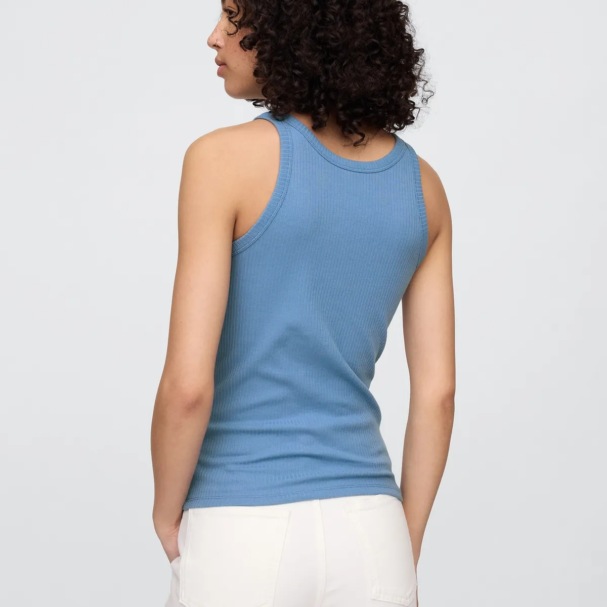 GAP - Polera Mujer High Neck V25 Sin Manga Azul Gap