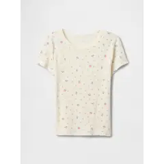 GAP - Polera Niña Pointelle Manga Corta Blanco