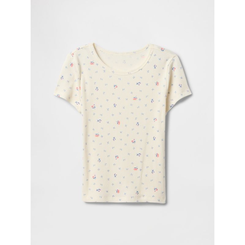 GAP - Polera Niña Pointelle Manga Corta Blanco Gap